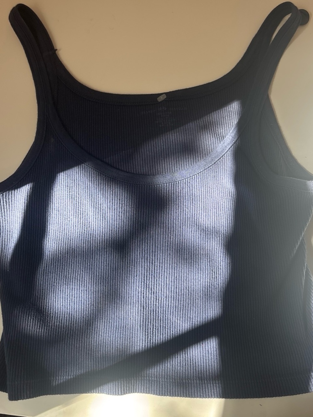 Brandy Melville navy ribbed scoop crop tank